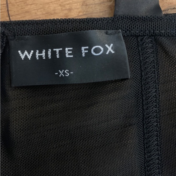 White fox festival bra top Black Sexy Bustier Push Up Mesh Biker XS Gold - Picture 10 of 12